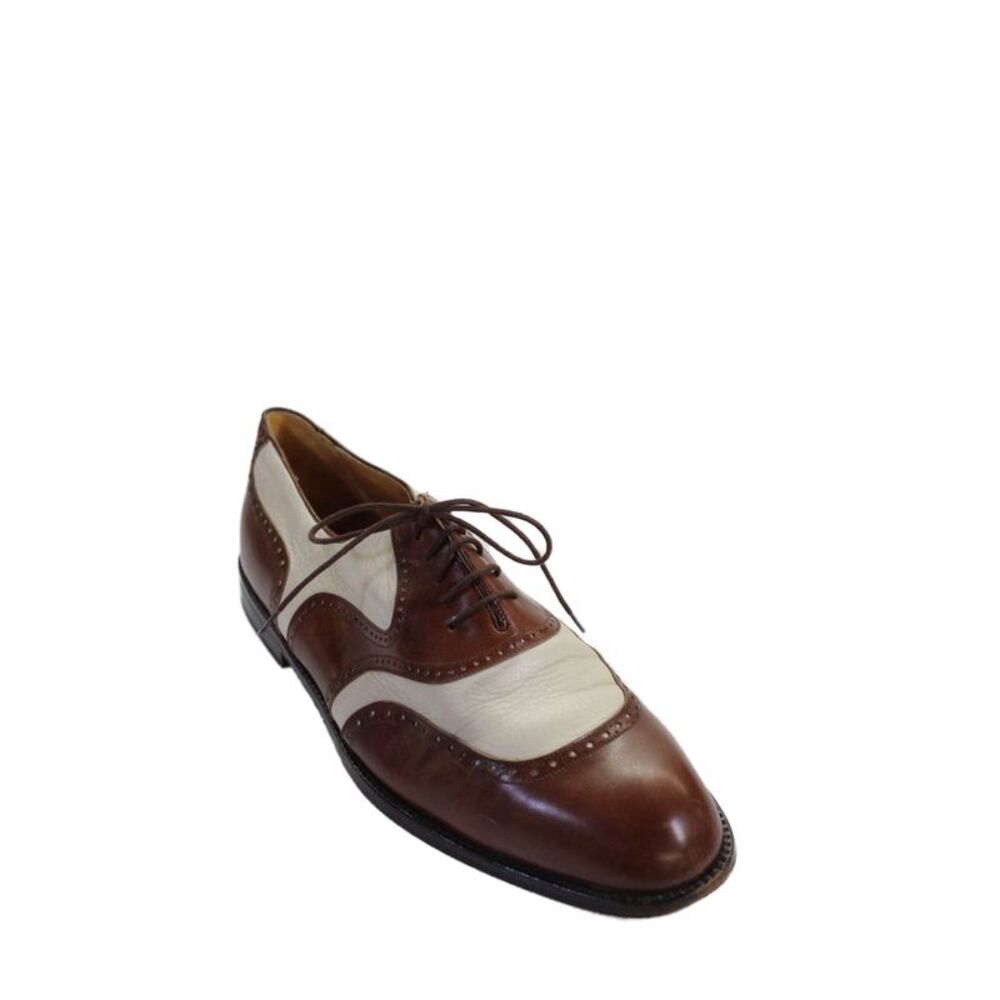 Botticelli Mens Leather Oxford Dress Shoes Brown White Size 11.5 D